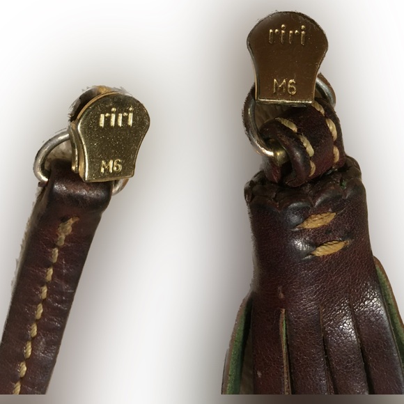 DOONEY & BOURKE Leather Tassel and Zipper Pull Strap Key Fob Bag Charm - Picture 5 of 11